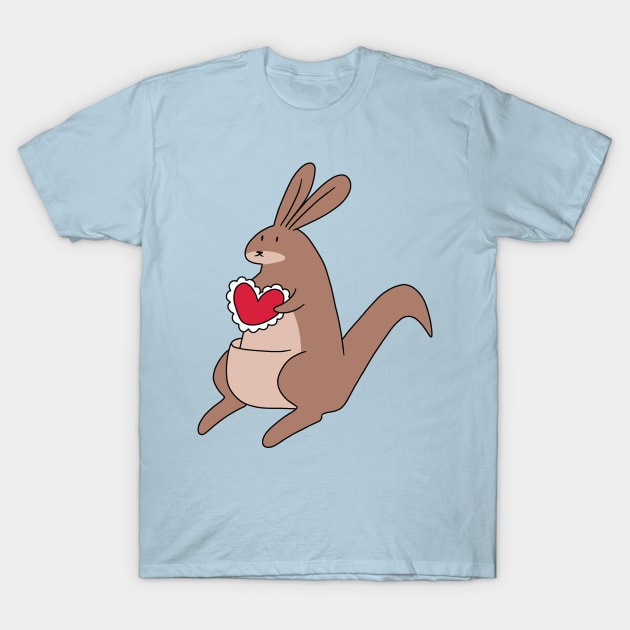 Valentine Heart Kangaroo T-Shirt by saradaboru